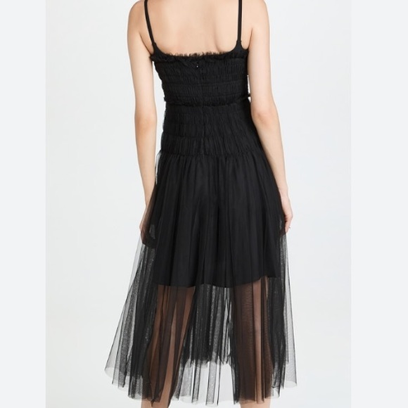 COPY - NWOT Rebecca Taylor Black Sleeveless Smocked Ruched tulle dress - Picture 13 of 13
